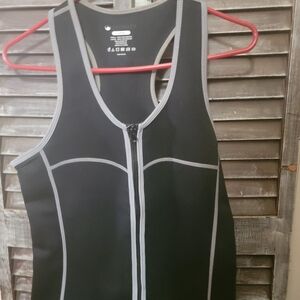 Black and Gray Zip-Up Wetsuit Vest